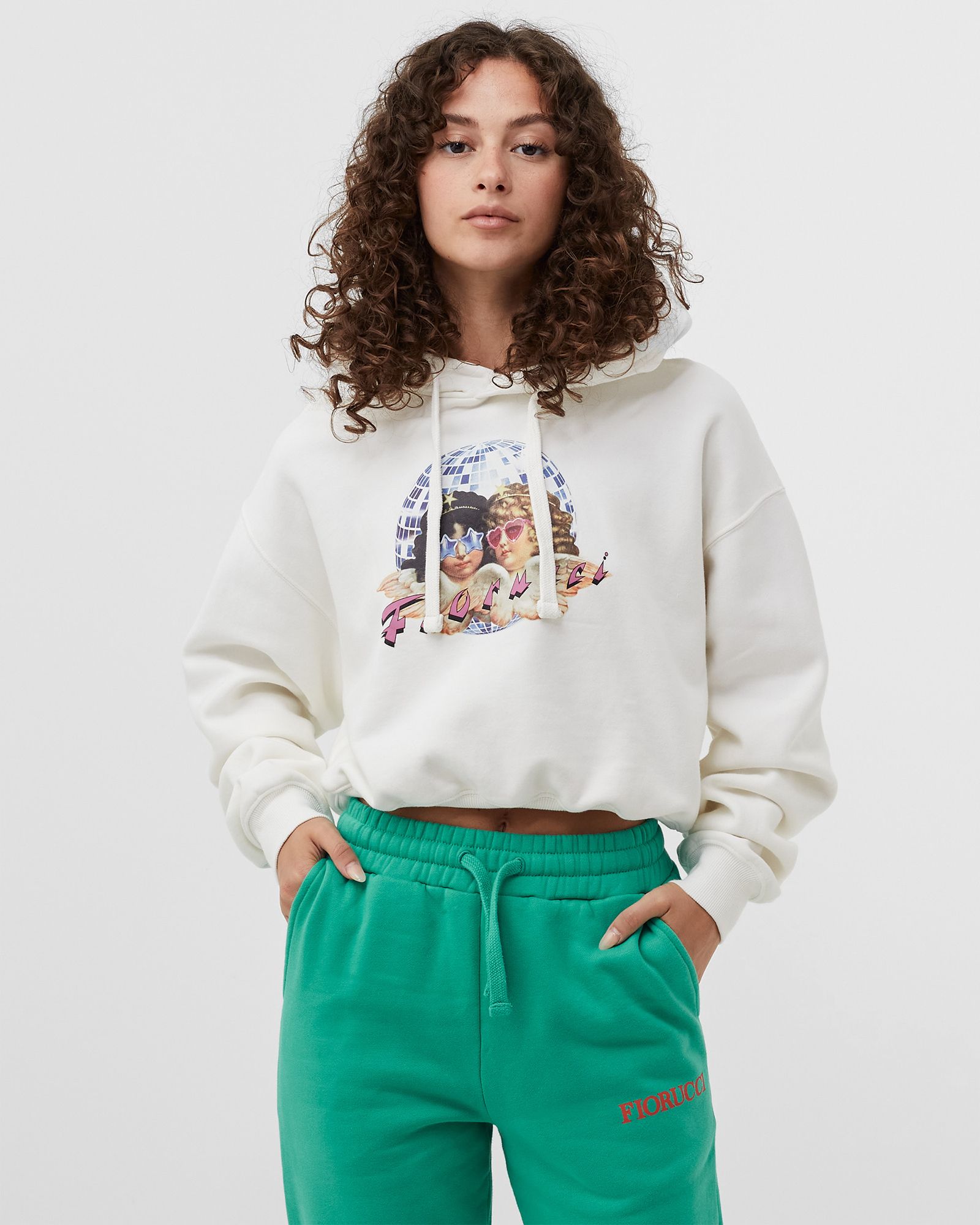 DISCO ANGELS CROPPED HOODIE