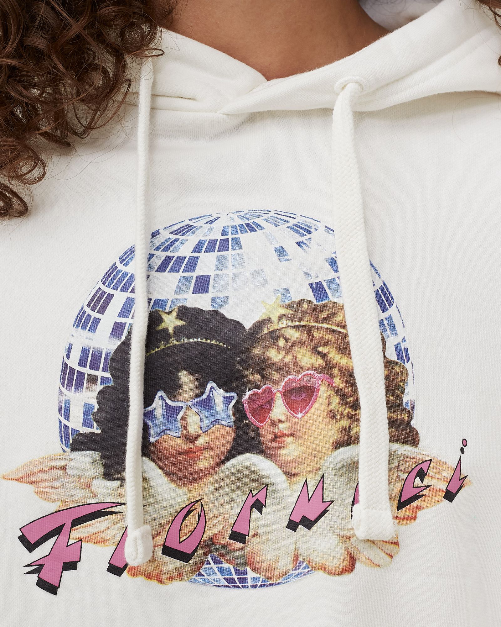 DISCO ANGELS CROPPED HOODIE
