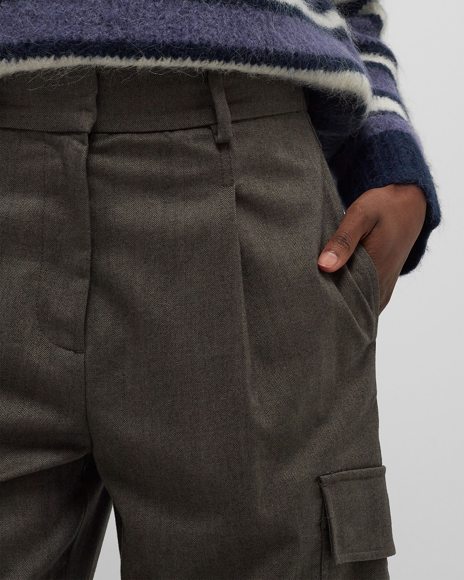 HERRINGBONE CARGO PANTS