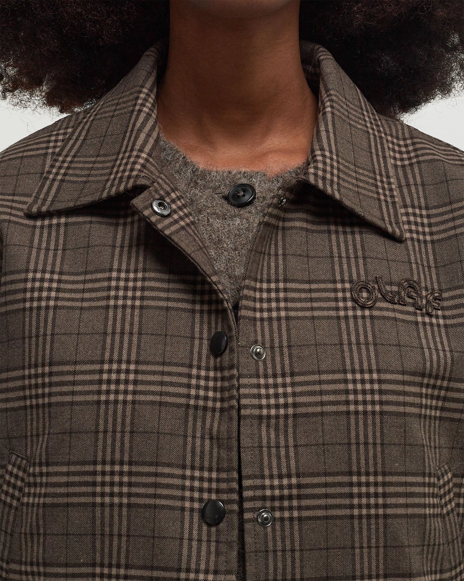 CHECK CROPPED JACKET