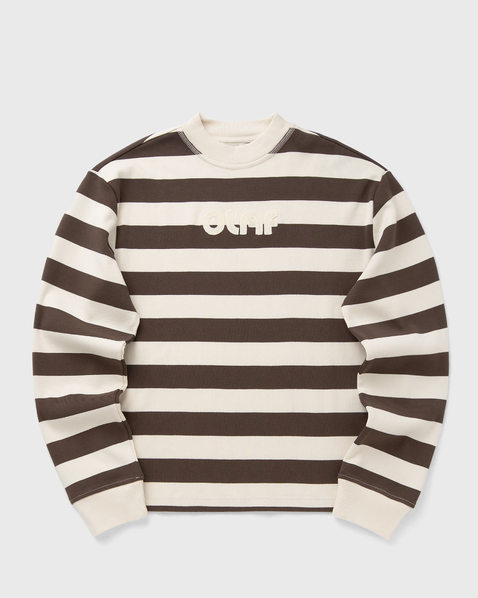 STRIPED RIB RETRO LOGO CREWNECK