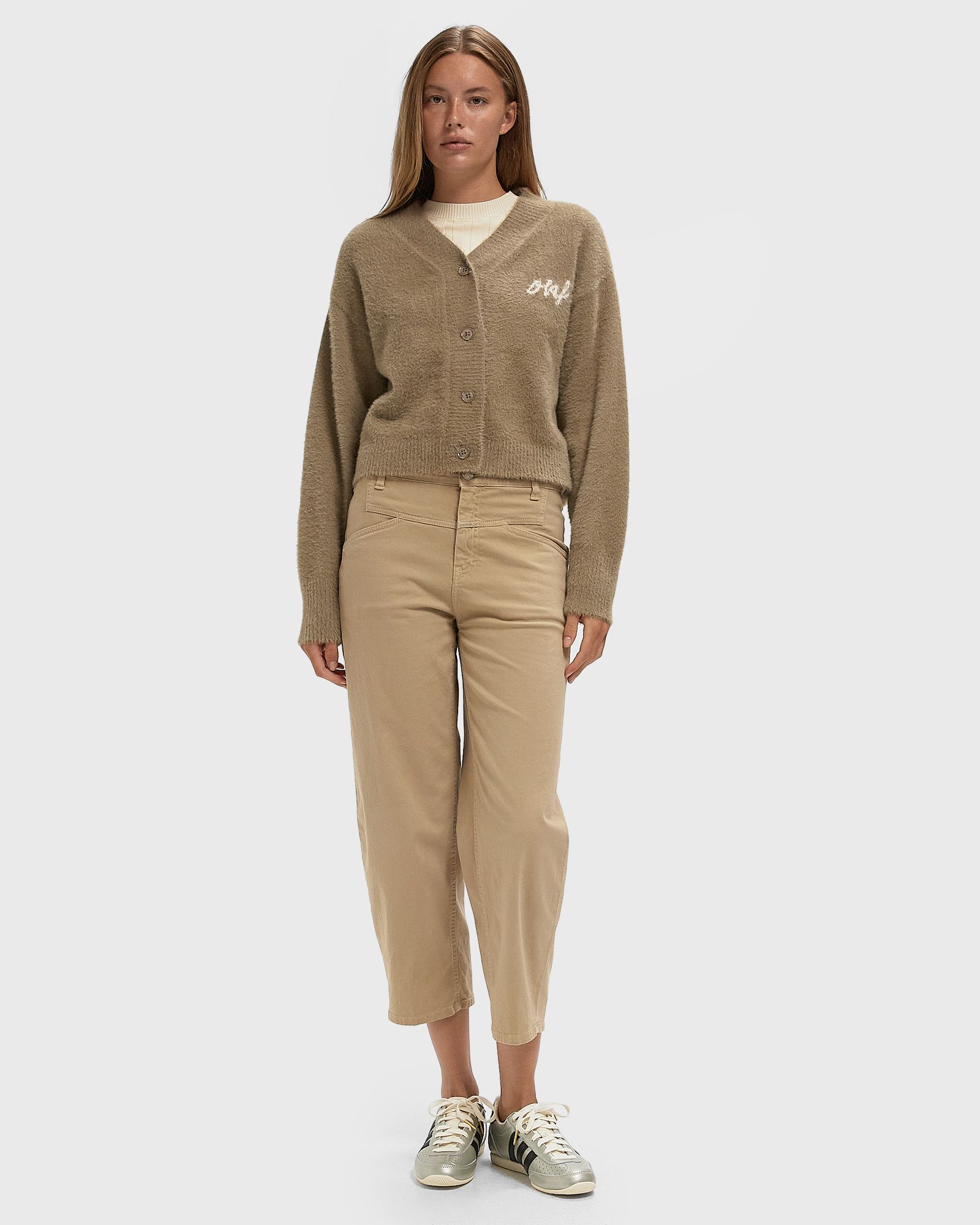 FLUFFY SCRIPT LOGO CARDIGAN