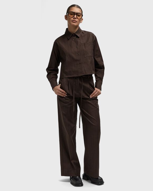 Thumbnail - PINSTRIPE CROPPED SHIRT