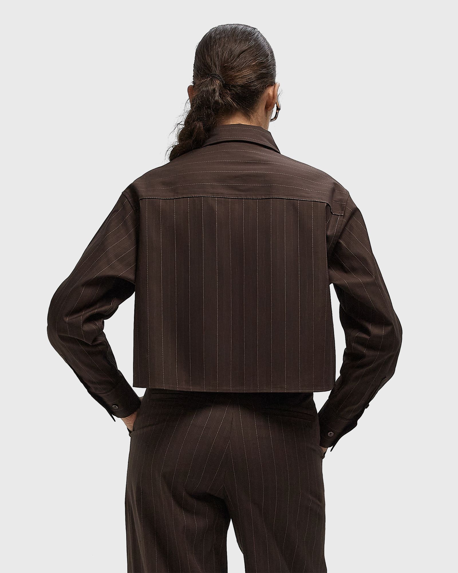 PINSTRIPE CROPPED SHIRT