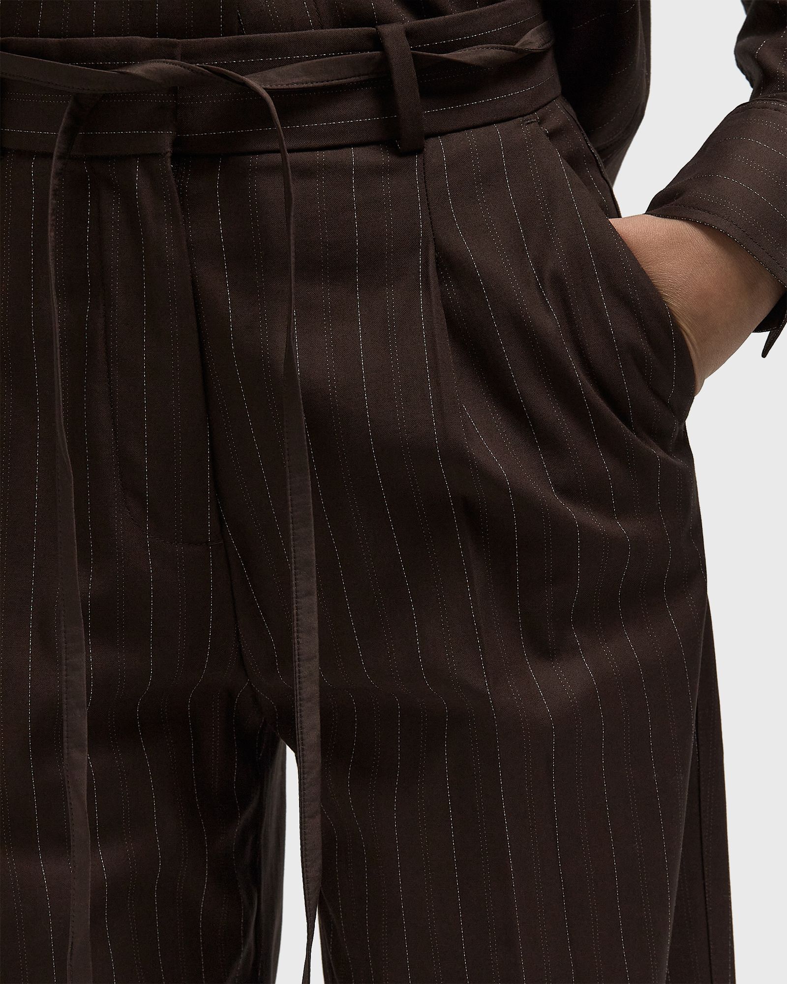 PINTSTRIPE TAILORED TROUSERS