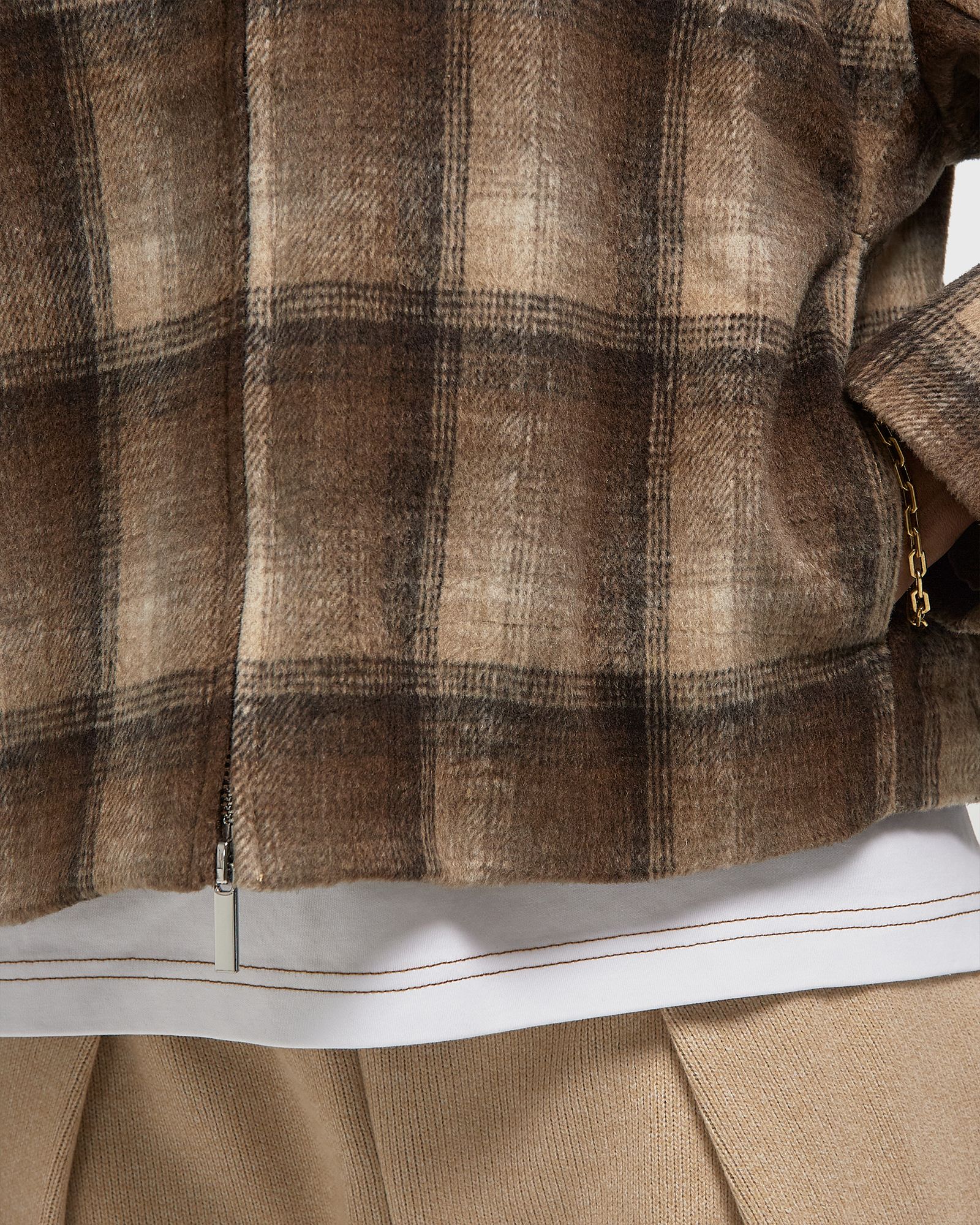 CHECKED CROPPED JACKET