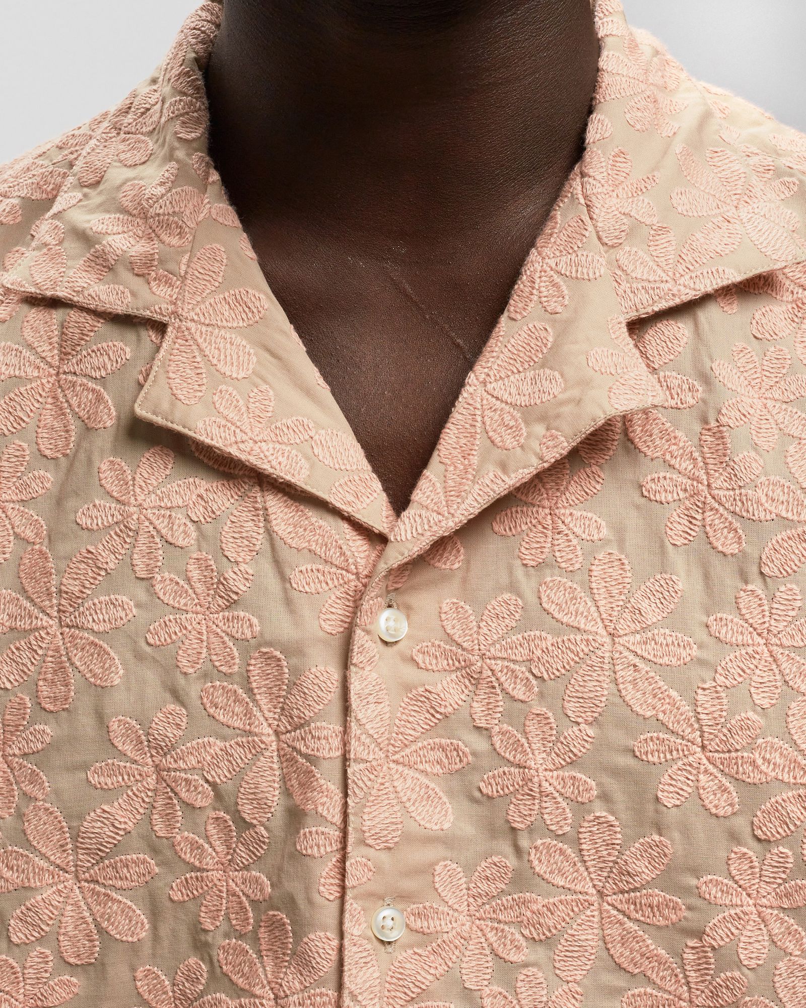 EREN SS SHIRT JAPANESE COTTON EMBROIDERED FLOWERS