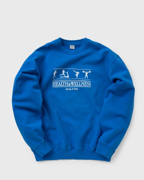 Sporty & Rich New Health Crewneck Sweatshirt in Cream & Blue