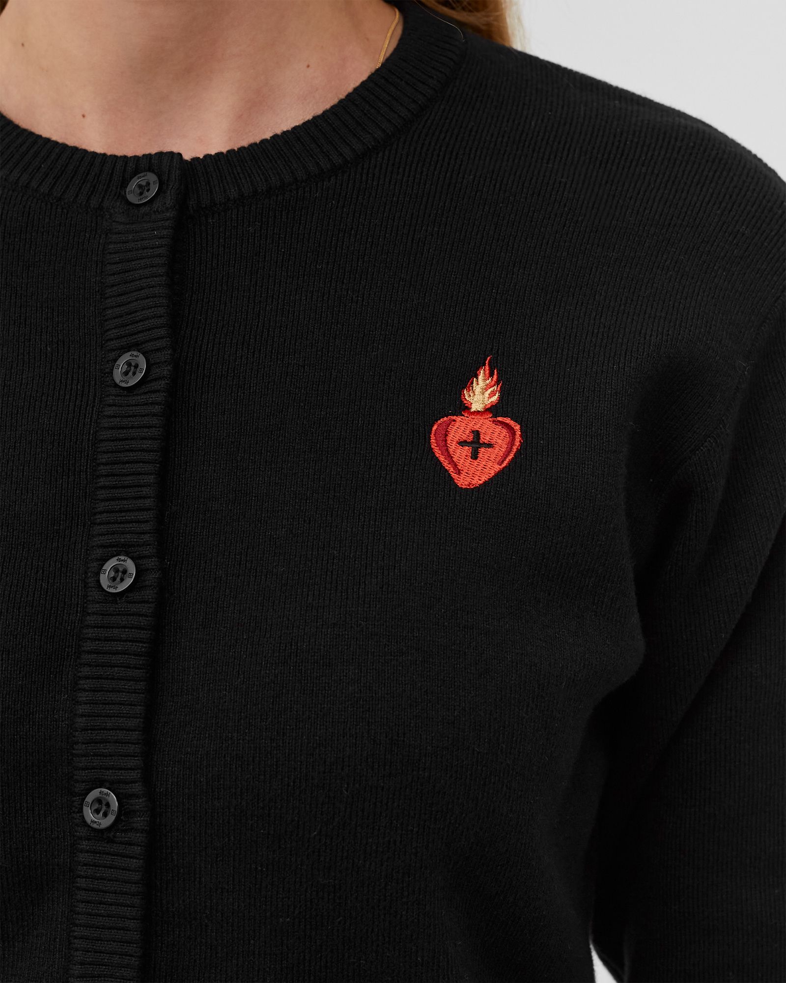 WMNS shrunken cardi black emblazed