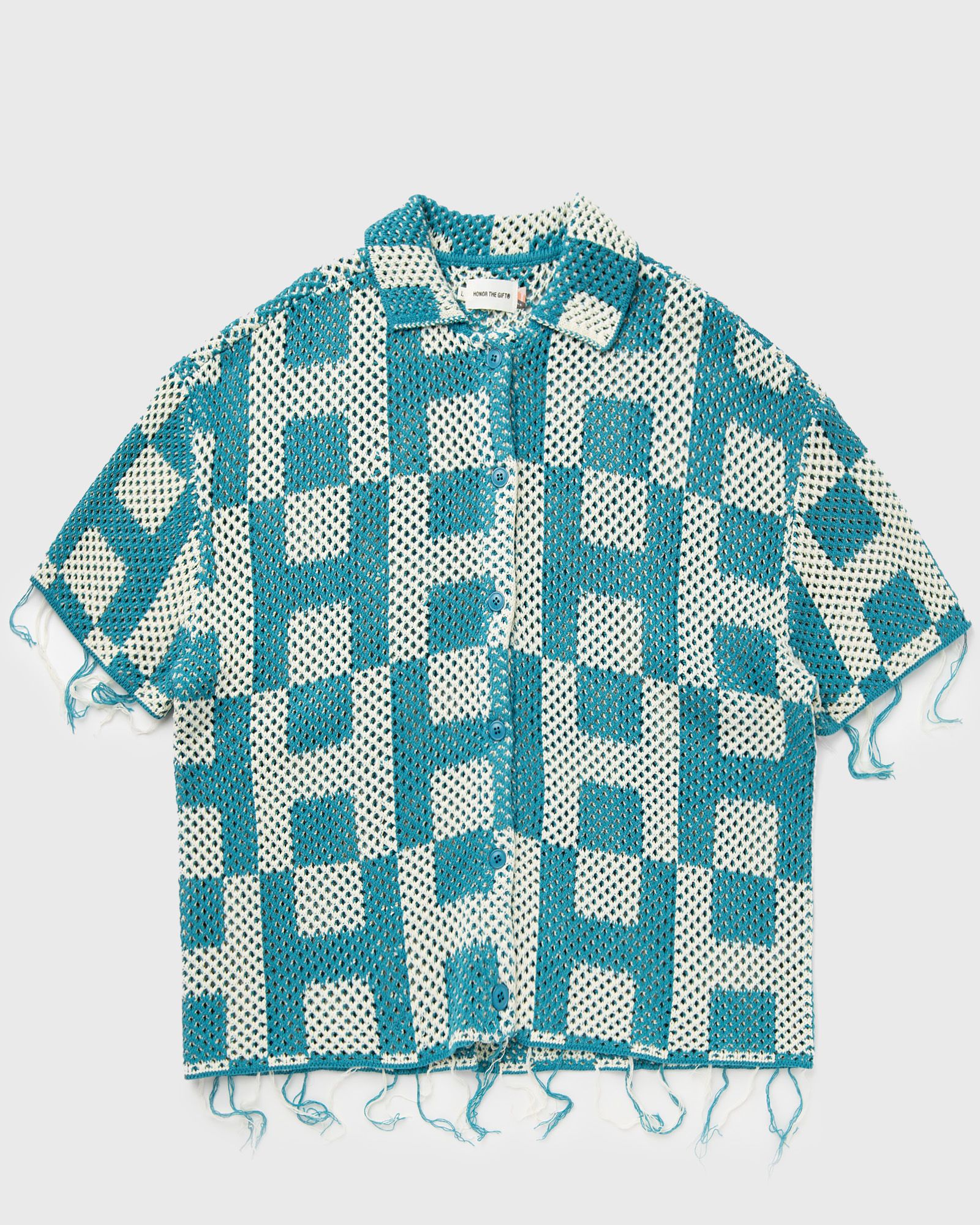 UNISEX CROCHET SS BUTTON DOWN