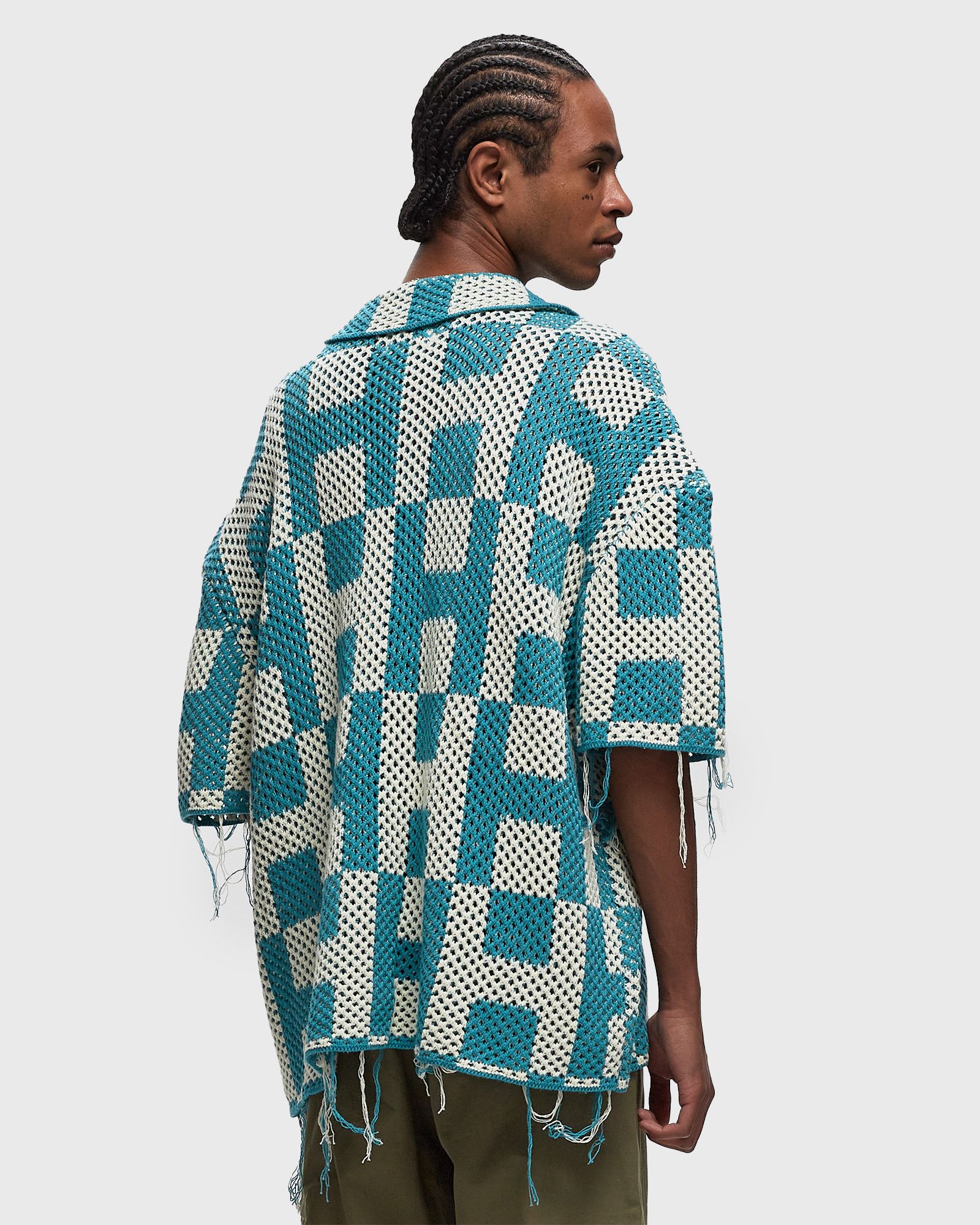 UNISEX CROCHET SS BUTTON DOWN