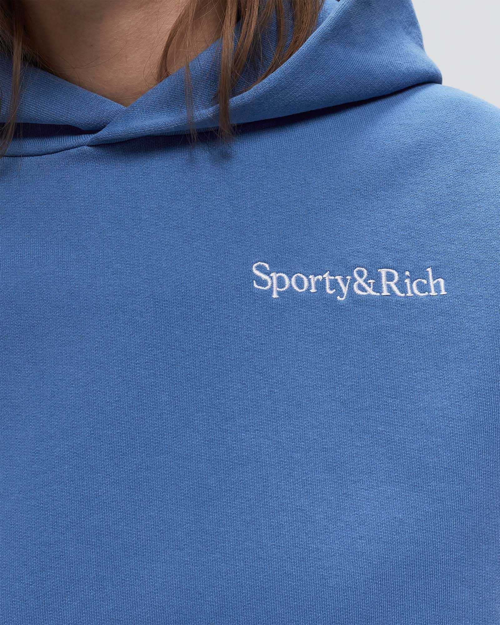 Serif Logo Embroidered Hoodie Dip Dye