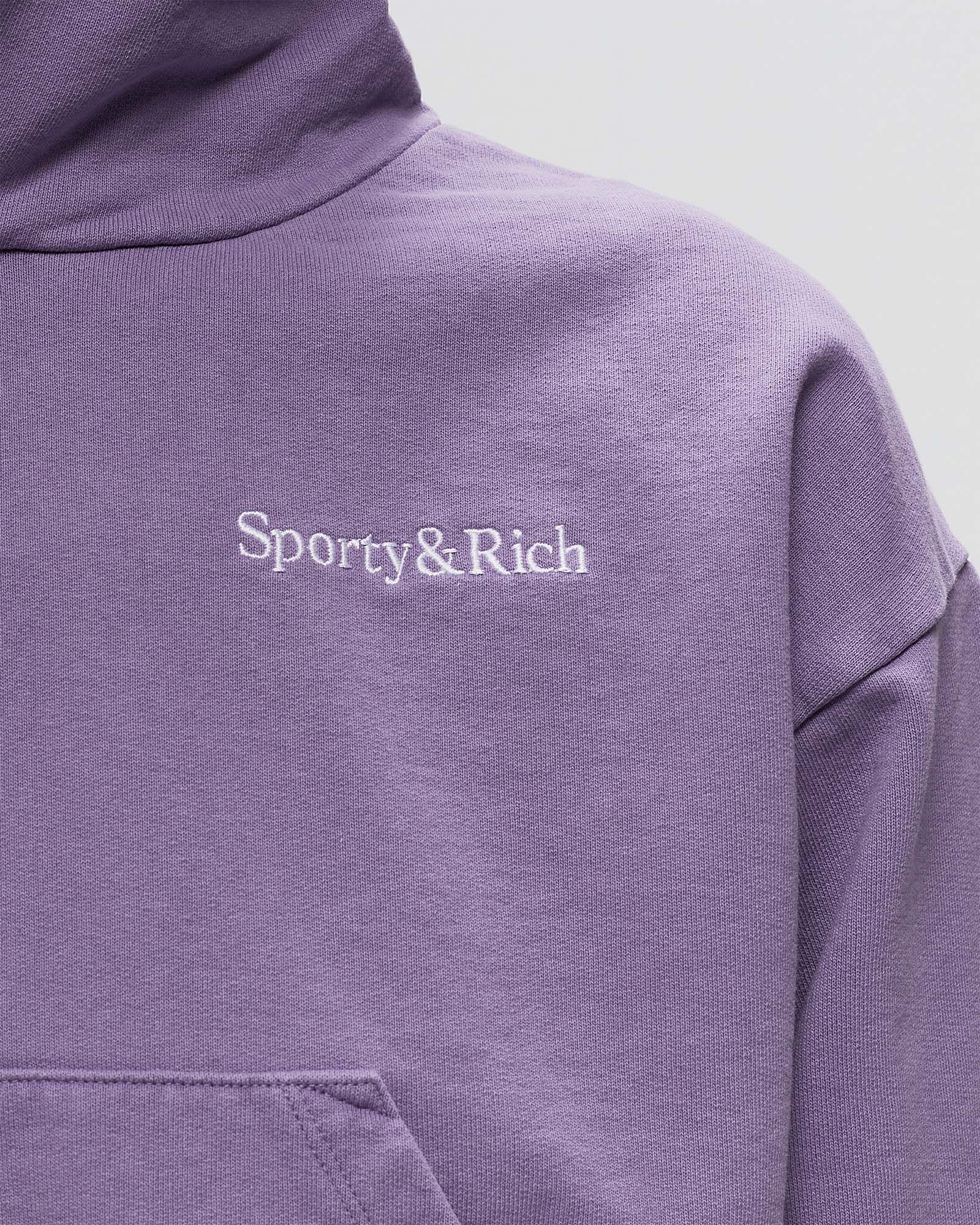 Serif Logo Embroidered Cropped Hoodie Dip Dye