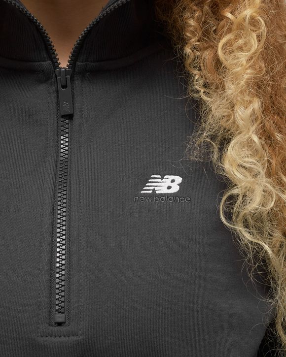 New Balance Women's Athletics Remastered French Terry 1/4 Zip - Black (Size S)