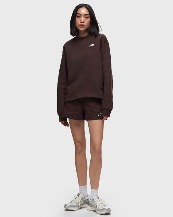 New Balance Linear Heritage Brushed Back Fleece Crewneck Brown 
