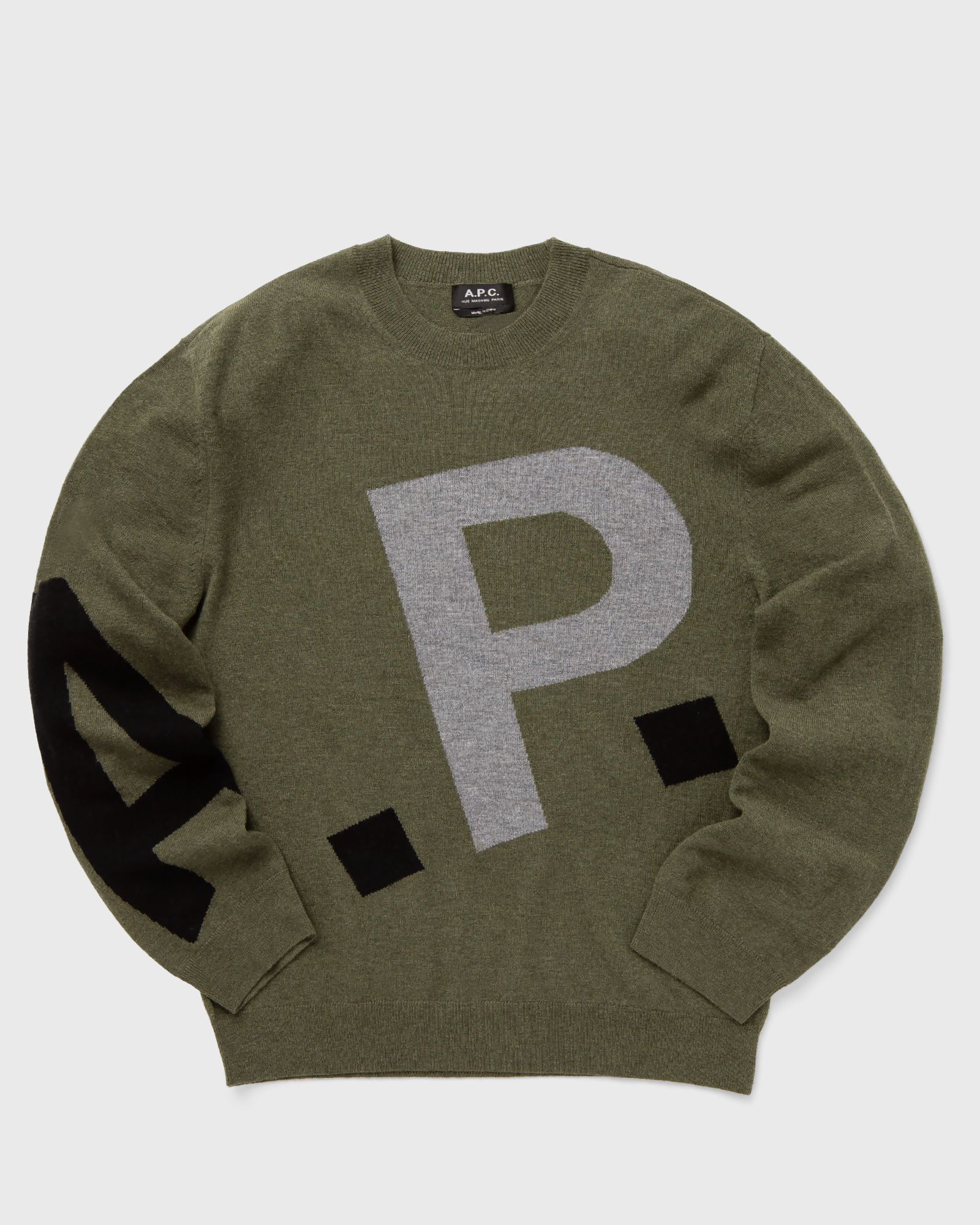 A.P.C. - pull logo all over h men pullovers green in größe:l