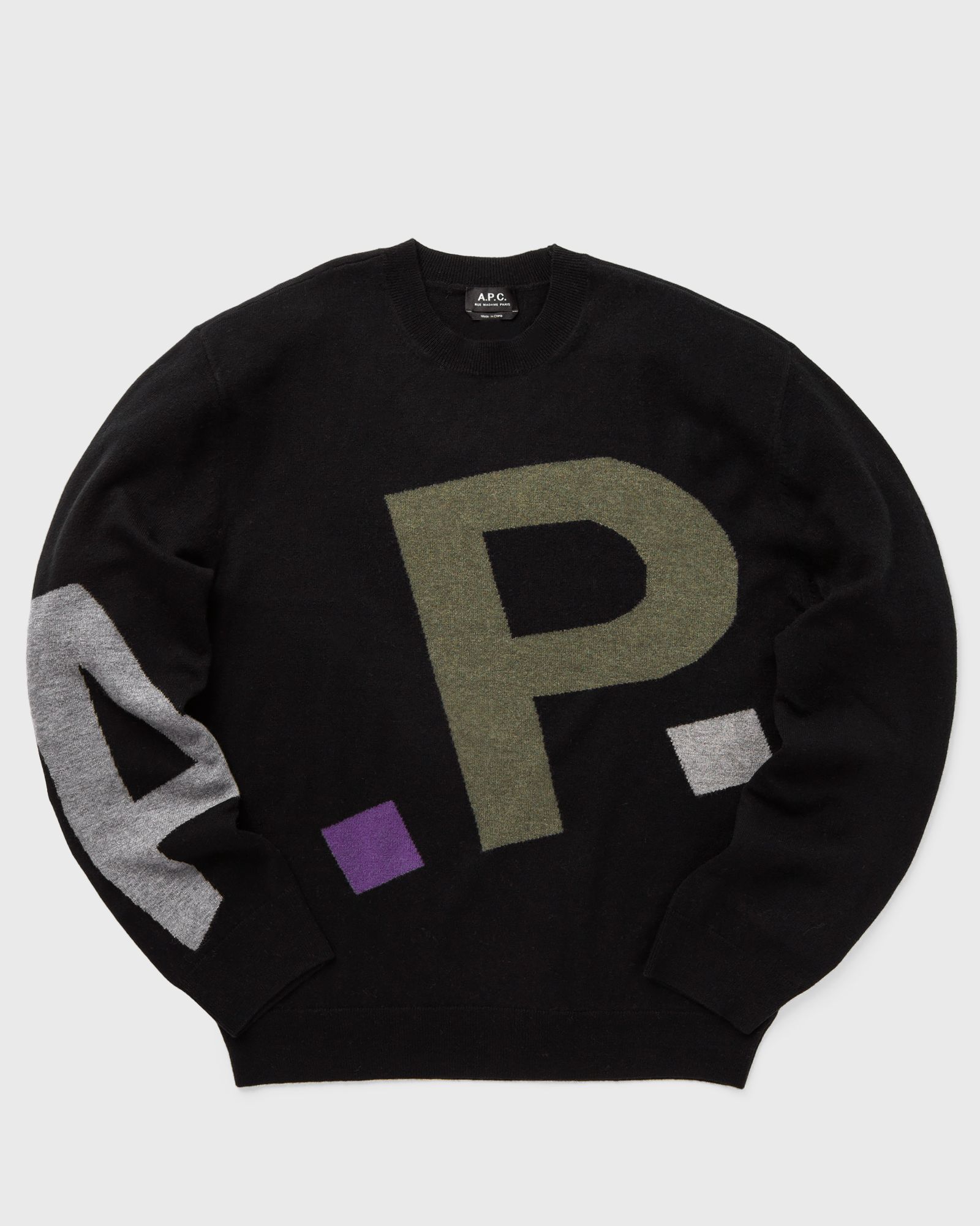 A.P.C. - pull logo all over h men pullovers black in größe:l
