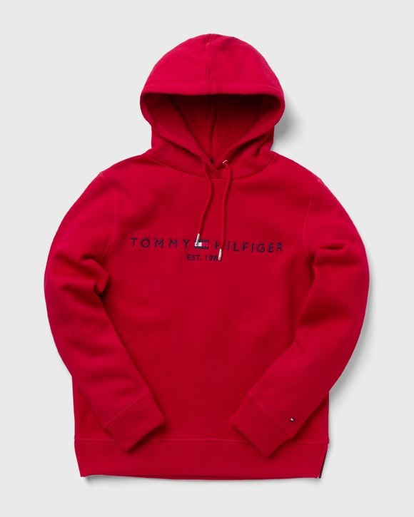 Tommy hilfiger red hoodie on sale womens