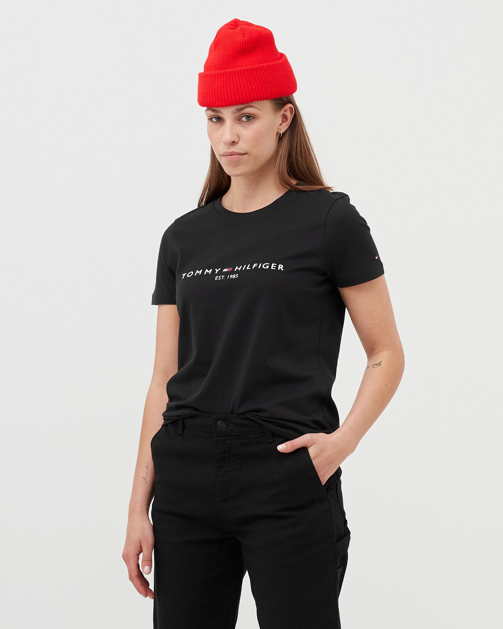 WMNS ESSENTIAL CREW NECK LOGO TEE