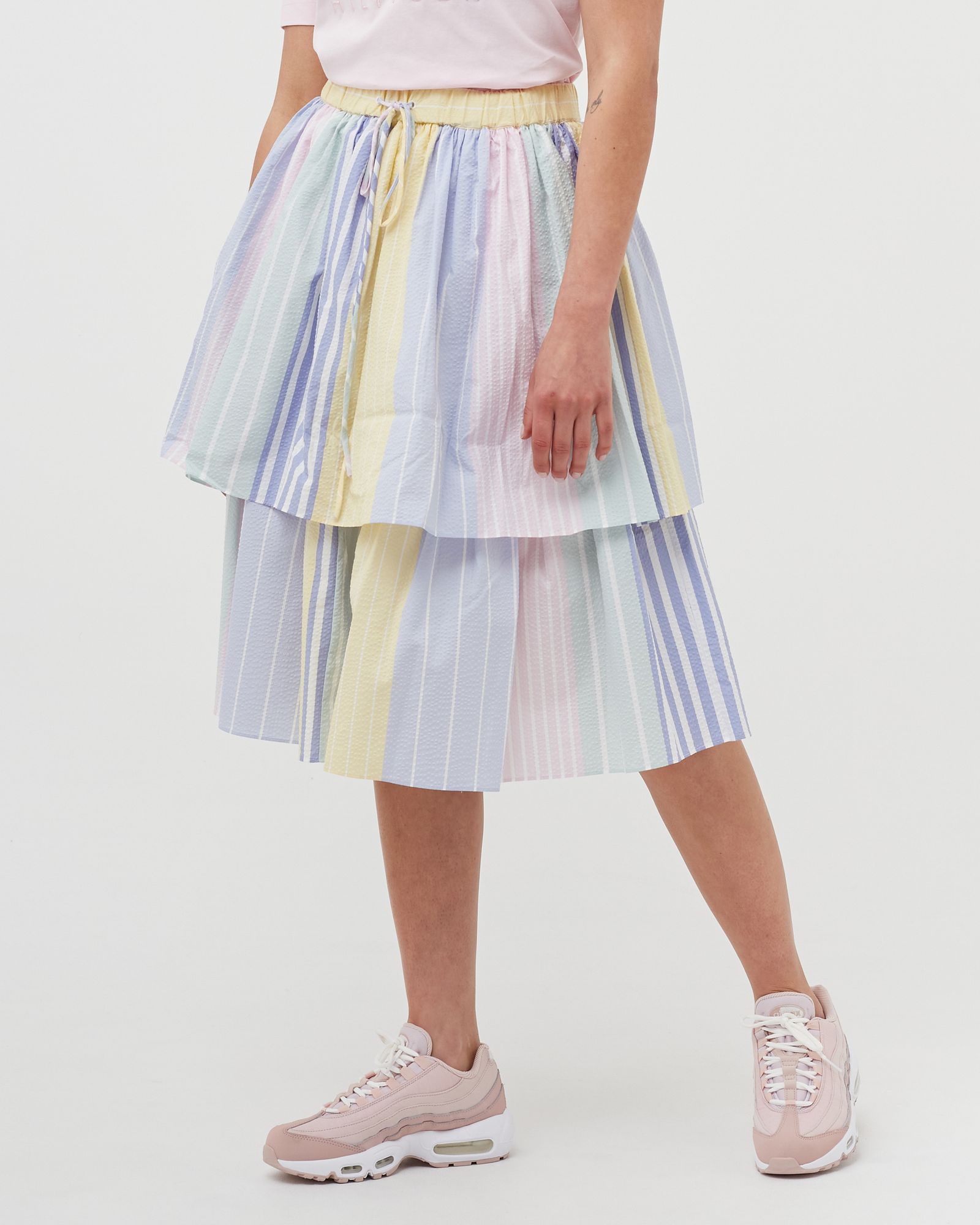 HCW ARCHIVE MULTI STP MIDI 'COLLECTION' SKIRT