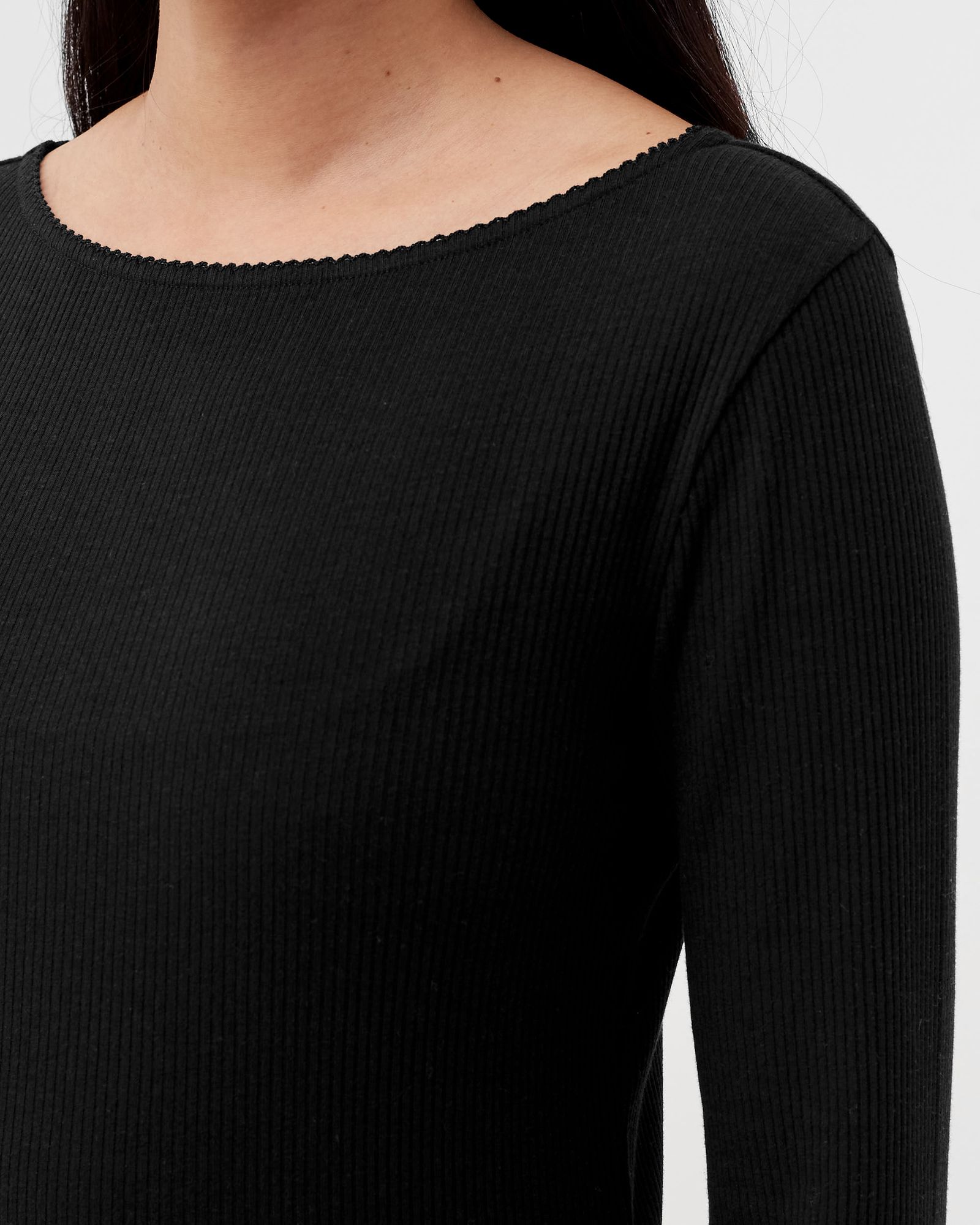 WMNS SKINNY MODAL RIB BOAT-NK LONGSLEEVE