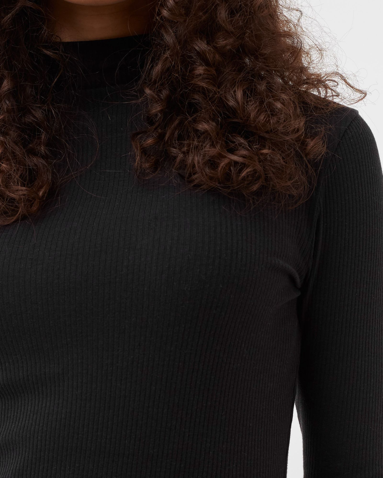 WMNS SKINNY MODAL RIB HIGH-NK TOP L/S