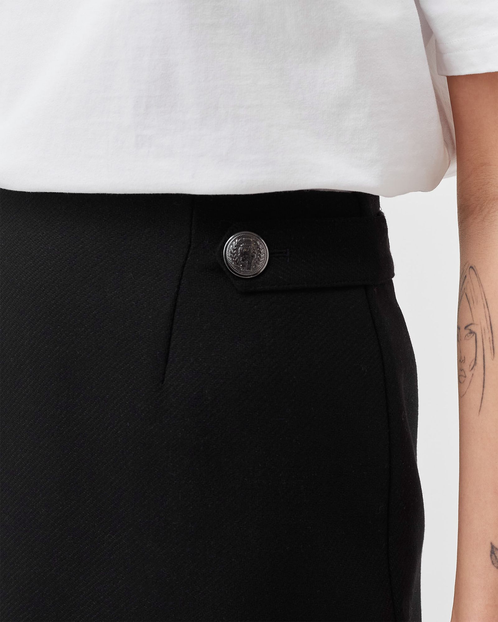 WMNS WOOL BLEND BUTTONS SHORT SKIRT