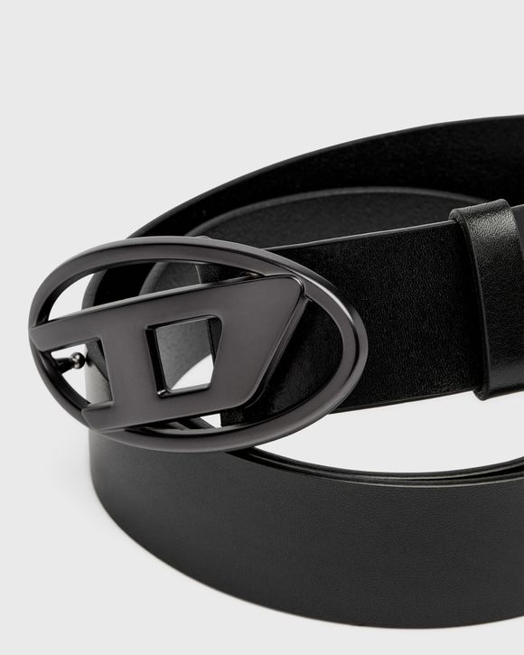 DIESEL>>オーバル D ロゴ B-1Dr ストラス ディストレスト ベルト DIESEL ディーゼル ベルト OVAL D LOGO B-1DR BELT ブラック