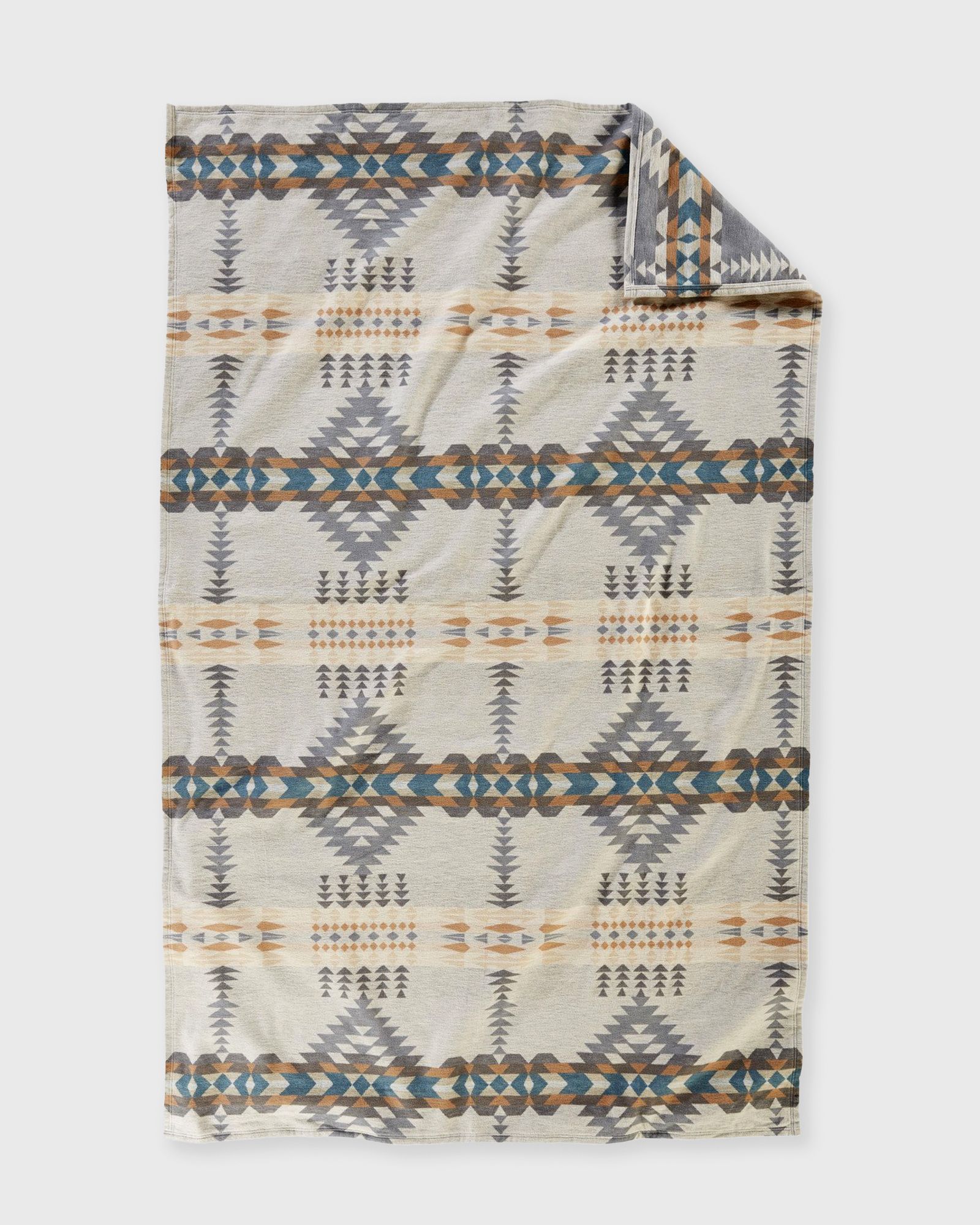 Organic Cotton Jacquard Throw - Rancho Arroyo Pebble (177 X 152 CM)