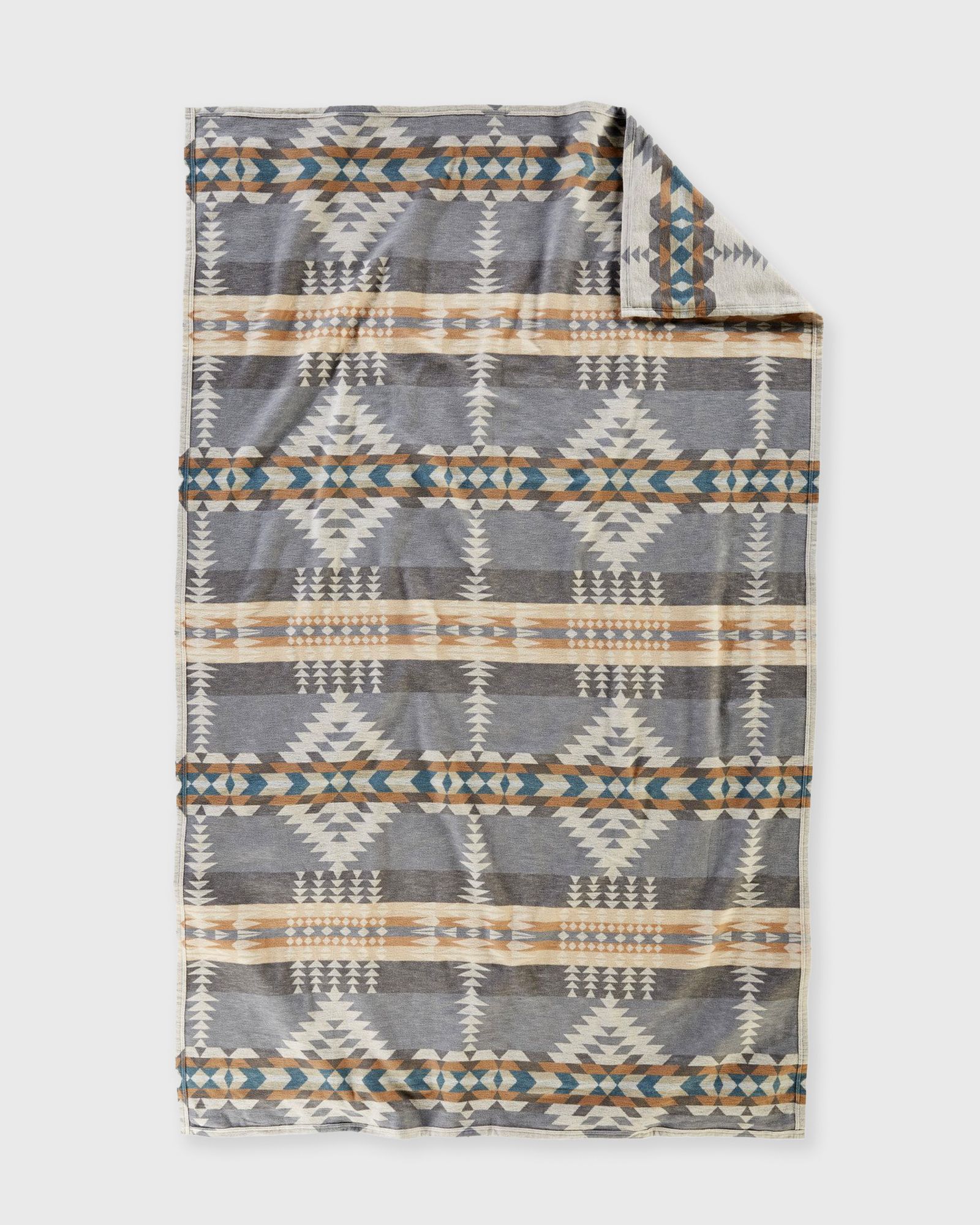 Organic Cotton Jacquard Throw - Rancho Arroyo Pebble (177 X 152 CM)