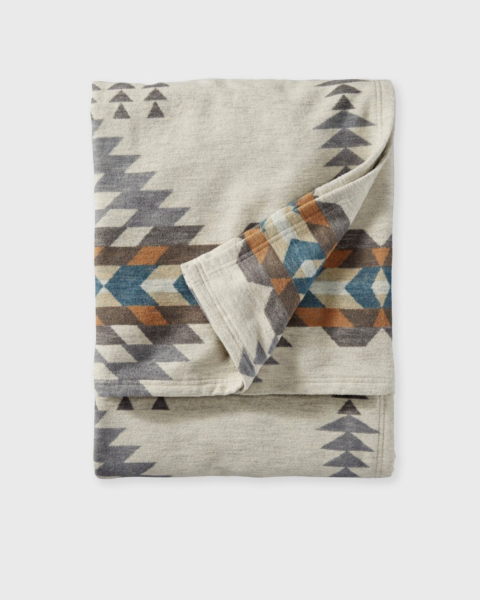 Organic Cotton Jacquard Throw - Rancho Arroyo Pebble (177 X 152 CM)