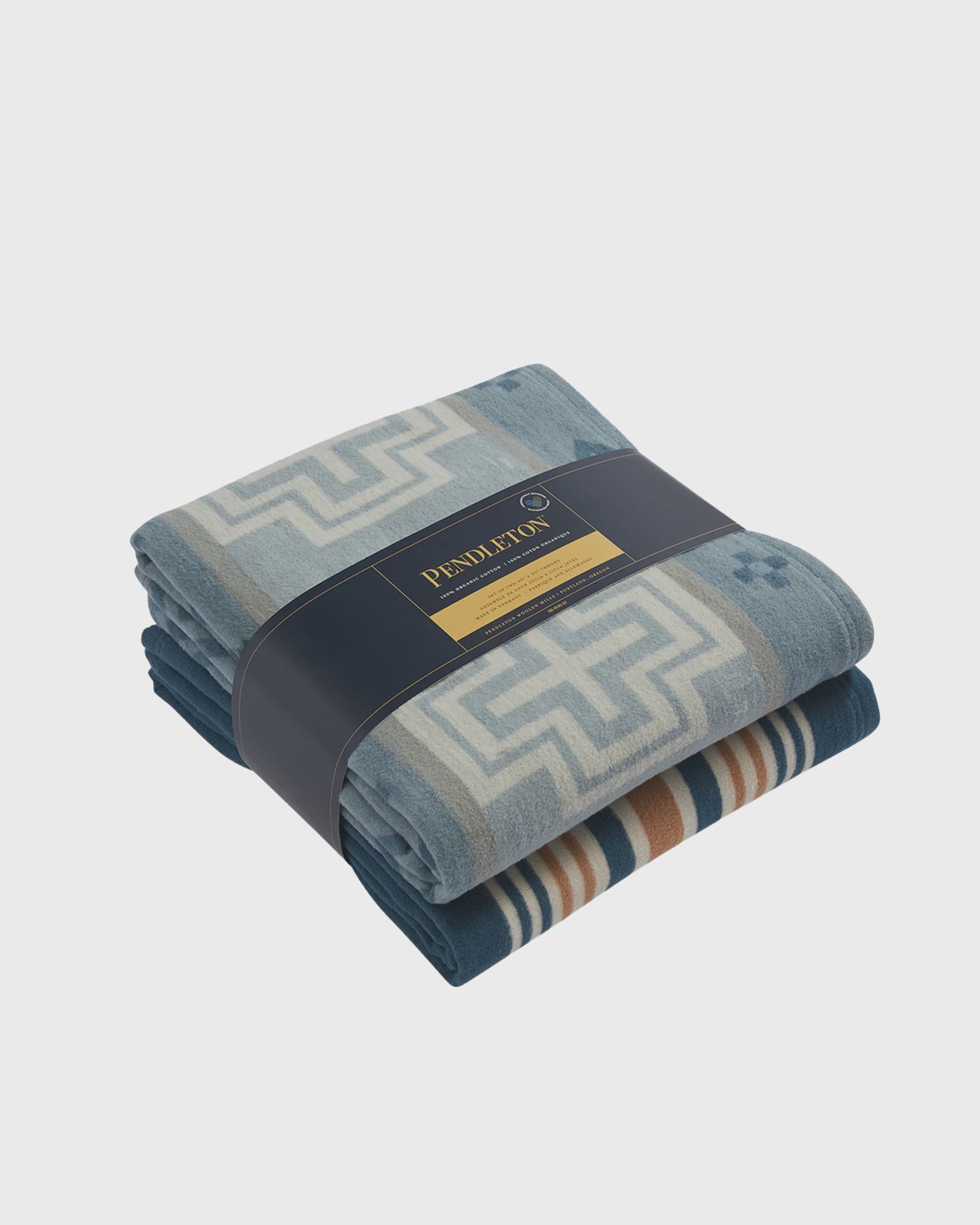 THROW GIFT SET/2 SAN MARINO + STRIPE, SHALE