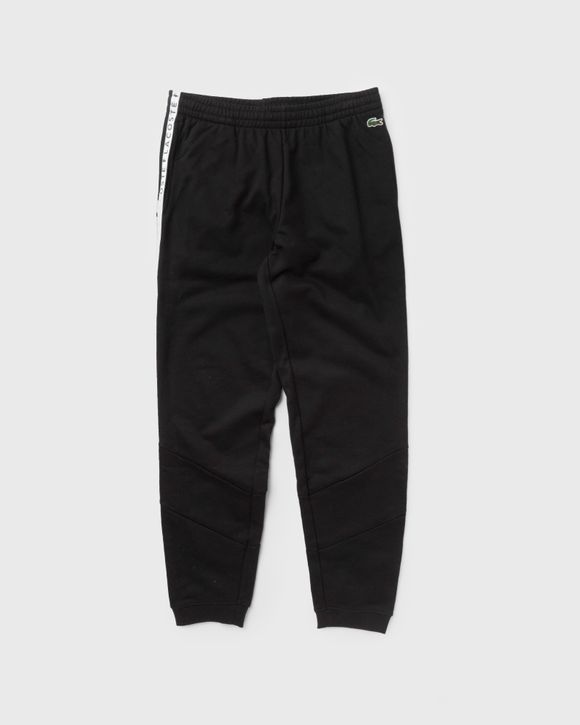 Lacoste Signature Striped Fleece Sweatpants Black | BSTN Store