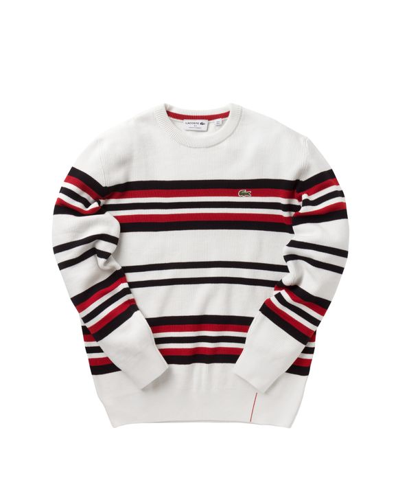 Lacoste KNITTED STRIPES SWEATSHIRT Multi FLOUR ABYSM RED