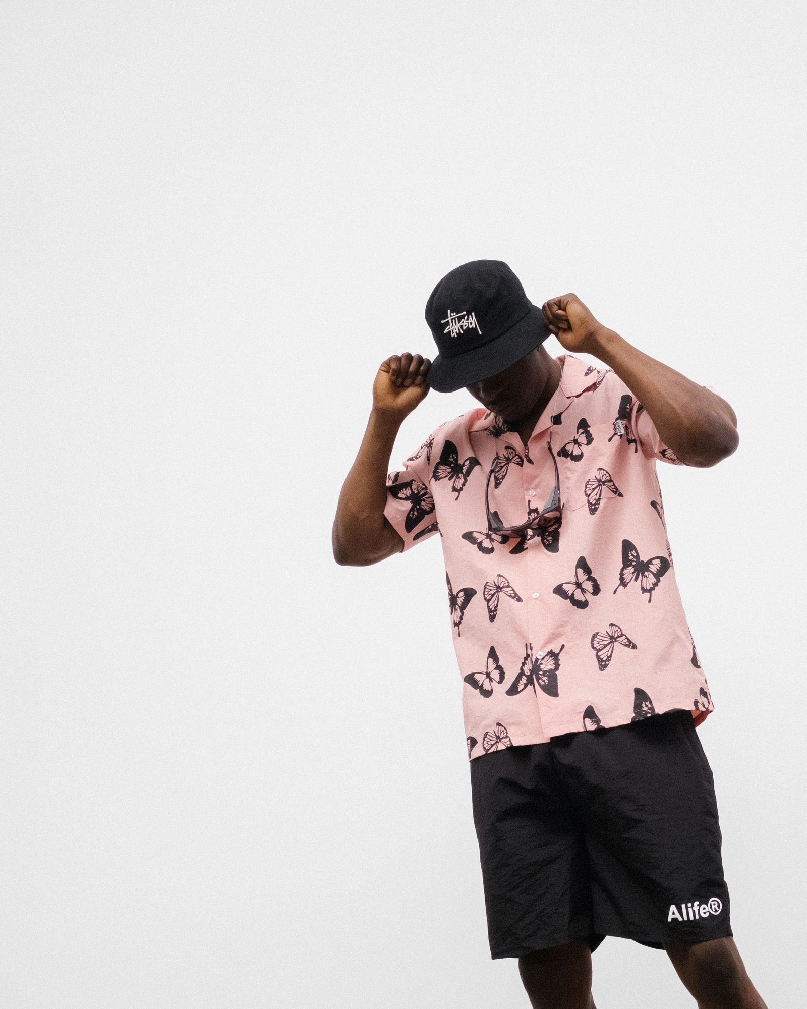 Butterfly Short Sleeve Button Down Shirt