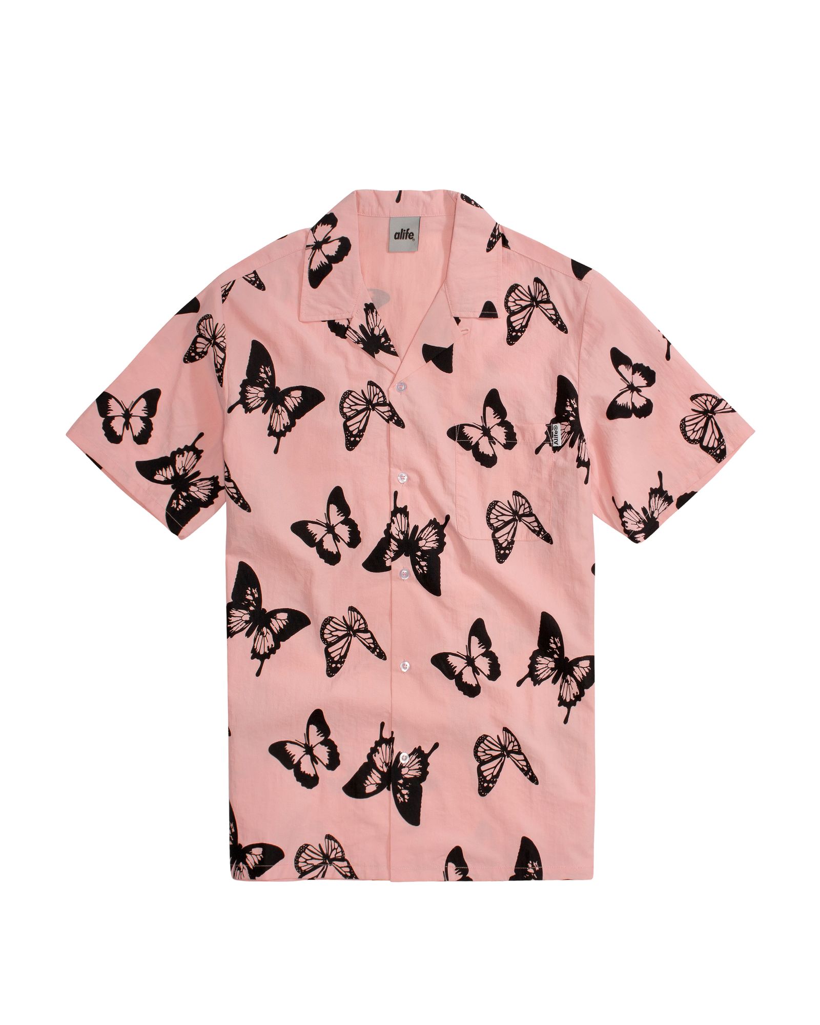 Butterfly Short Sleeve Button Down Shirt