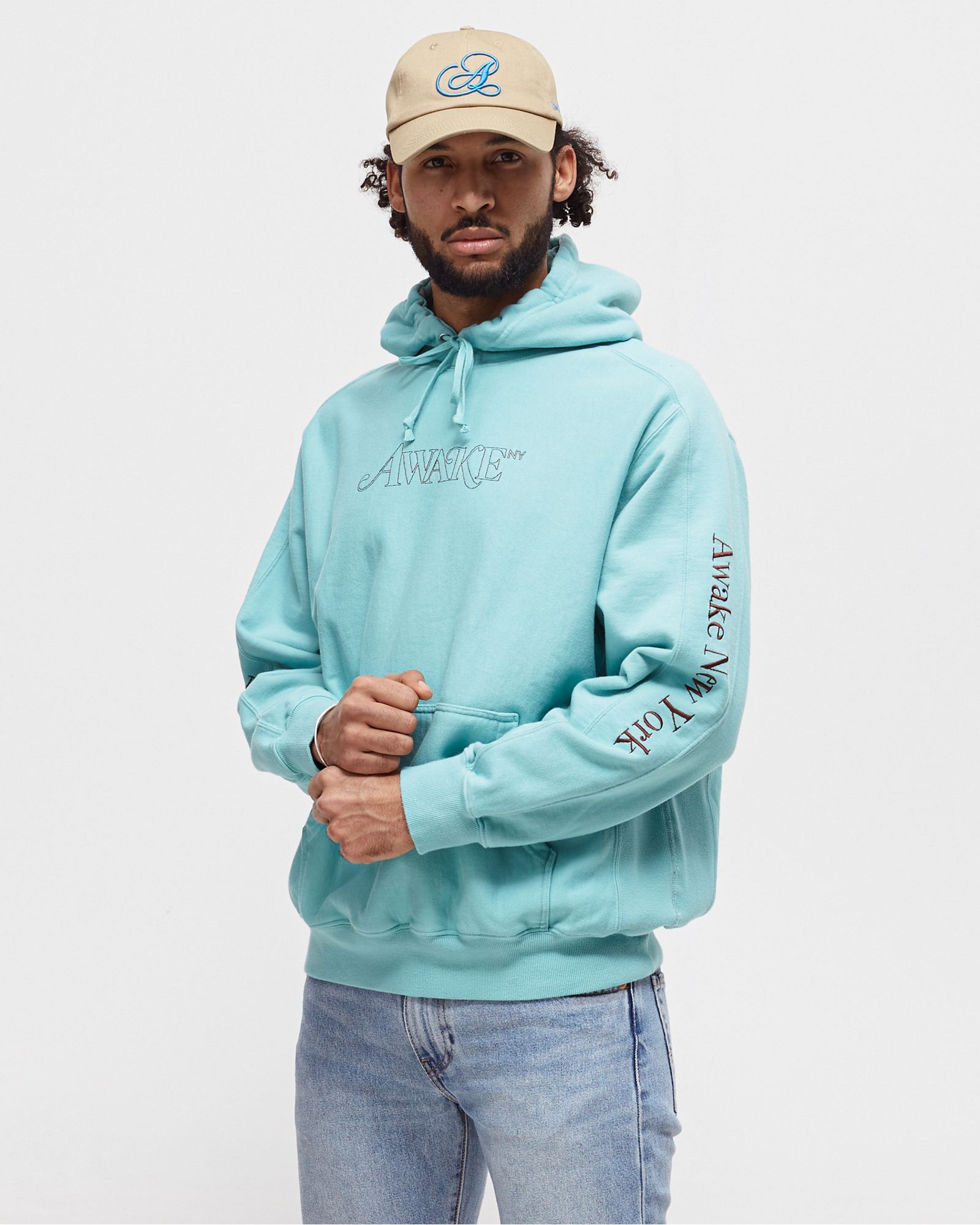 CLASSIC OUTLINE LOGO PANELED EMBROIDERED HOODIE