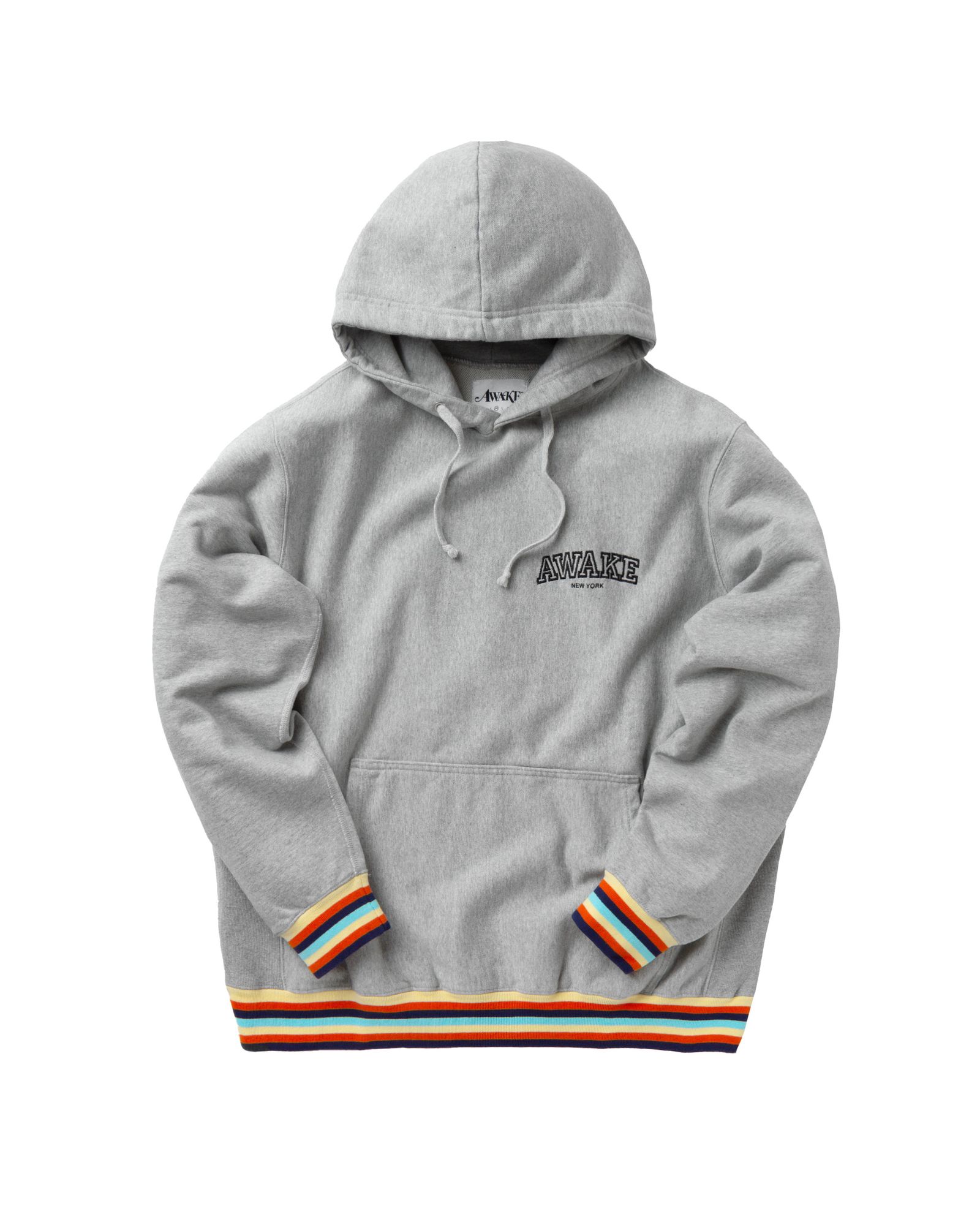 BLOCKED LOGO HOODIE WITH STRIPE RIB