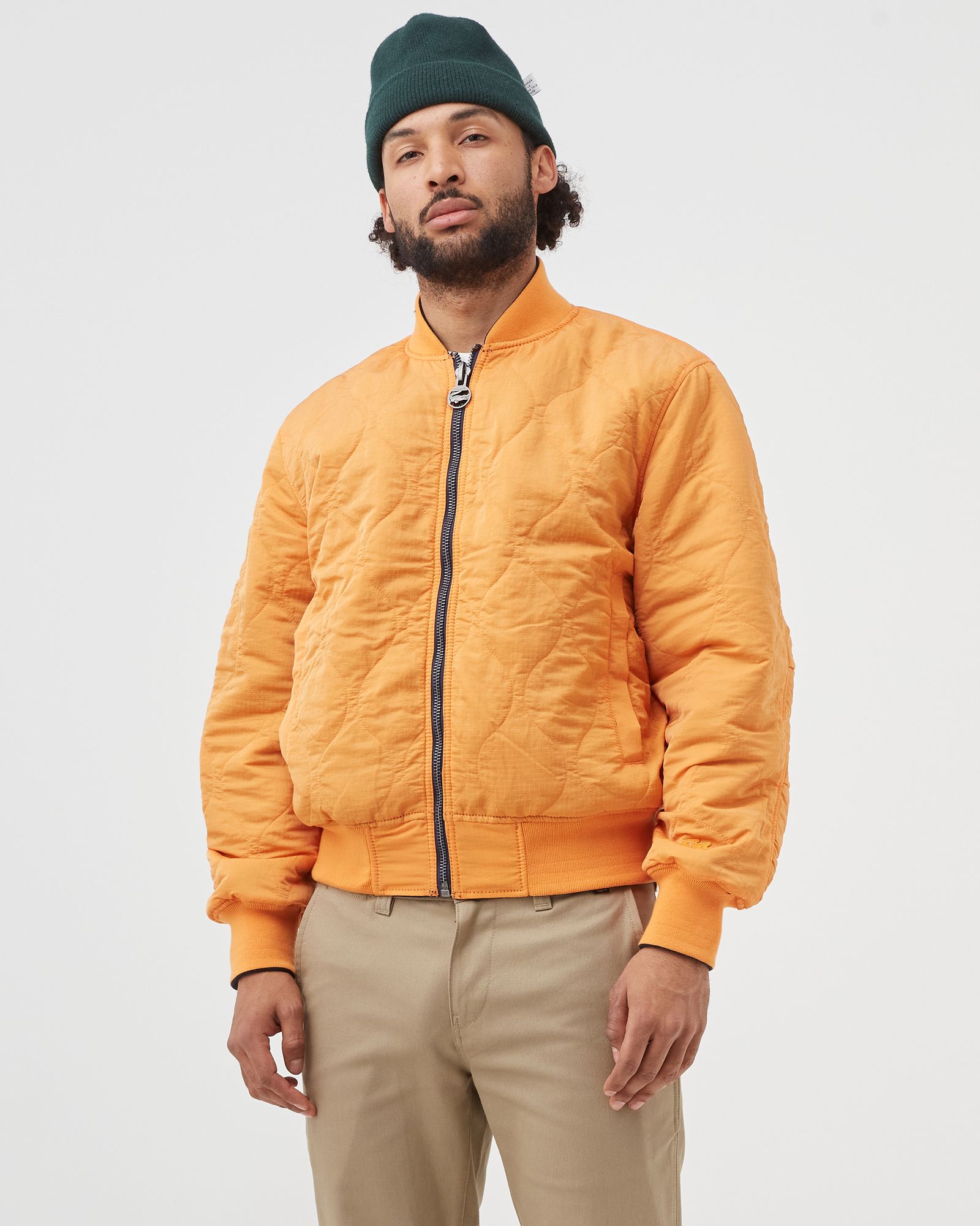 Bimaterial Reversible Colourblock Bomber Jacket