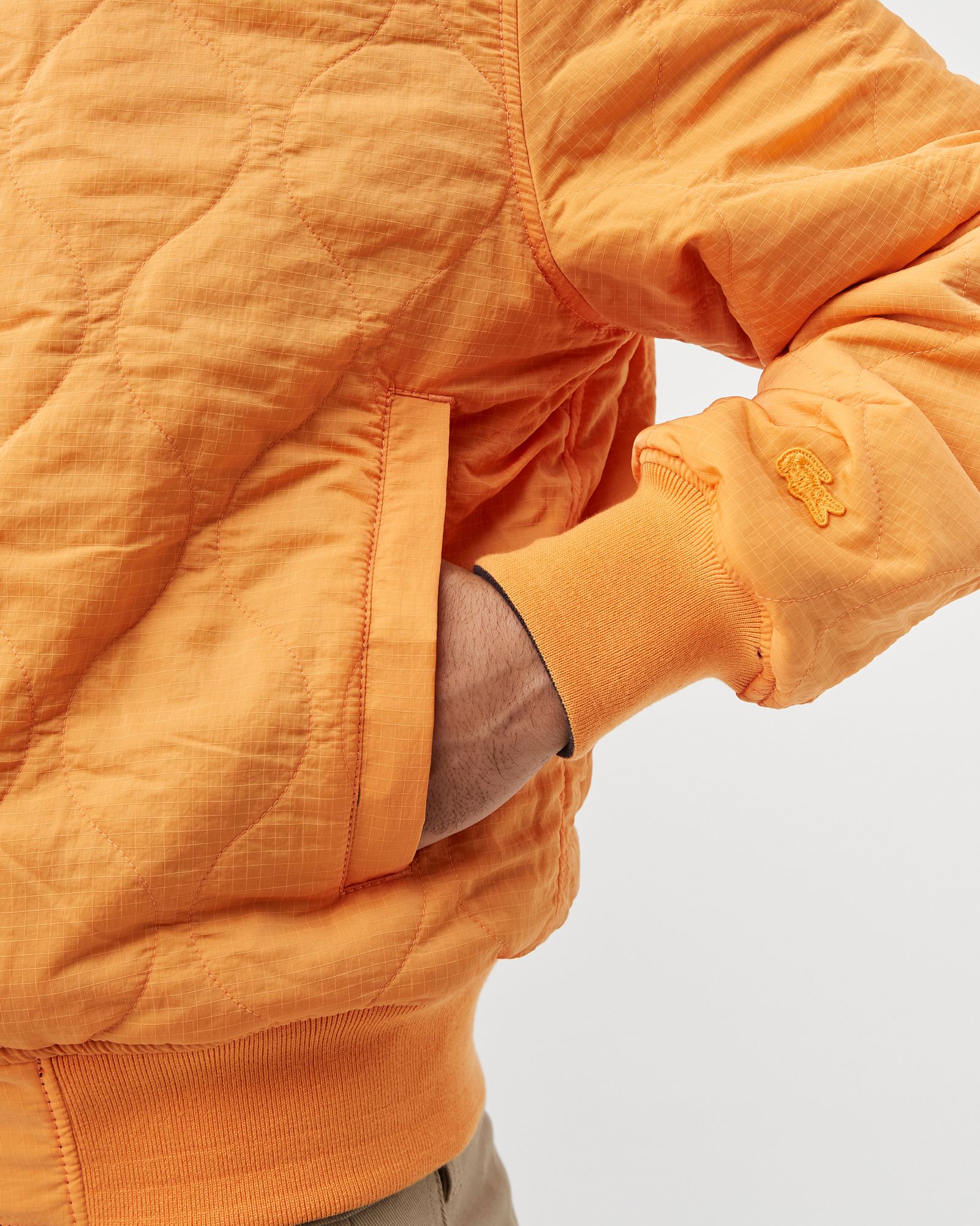 Bimaterial Reversible Colourblock Bomber Jacket