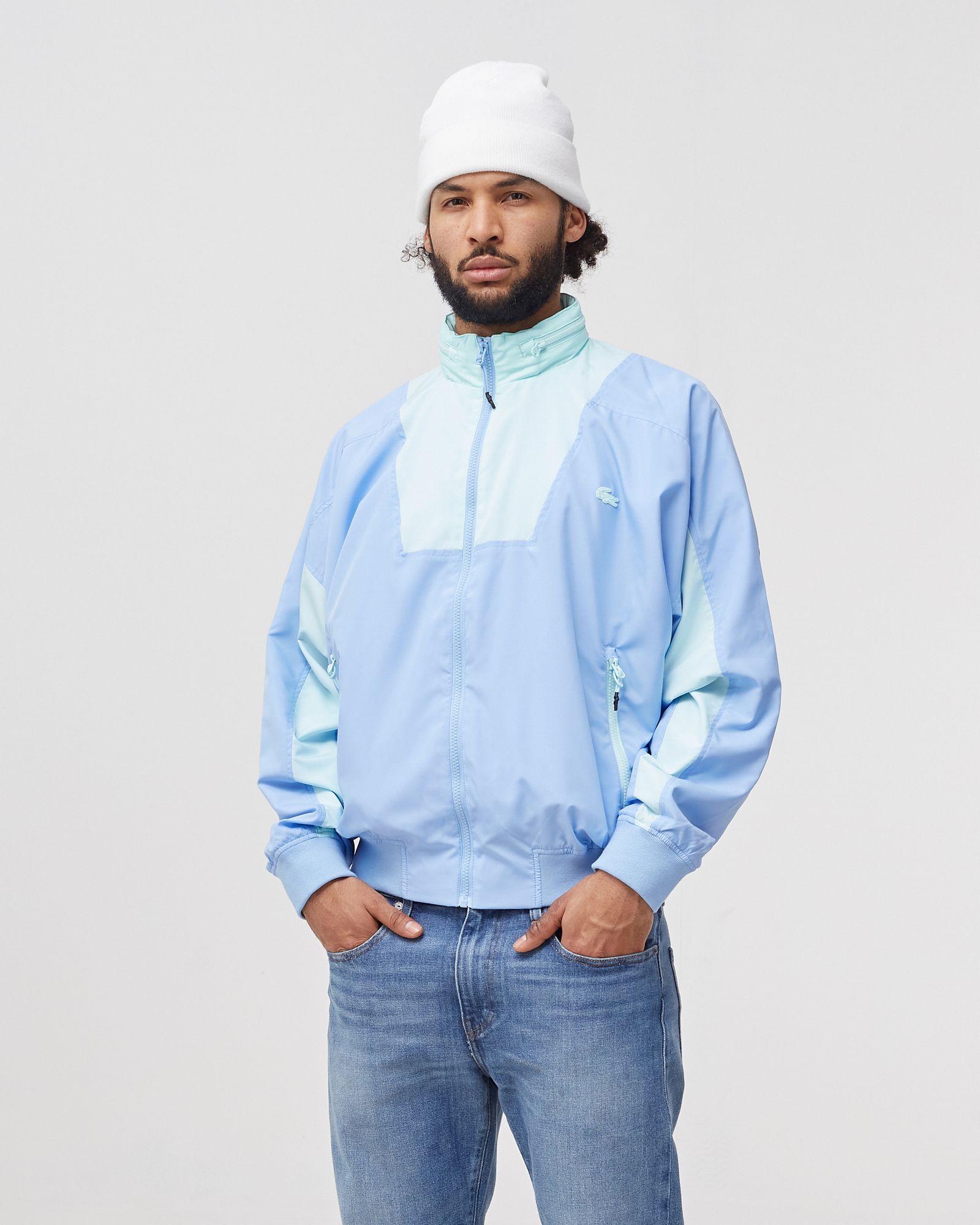Hooded Lightweight Colourblock Zip Windbreaker