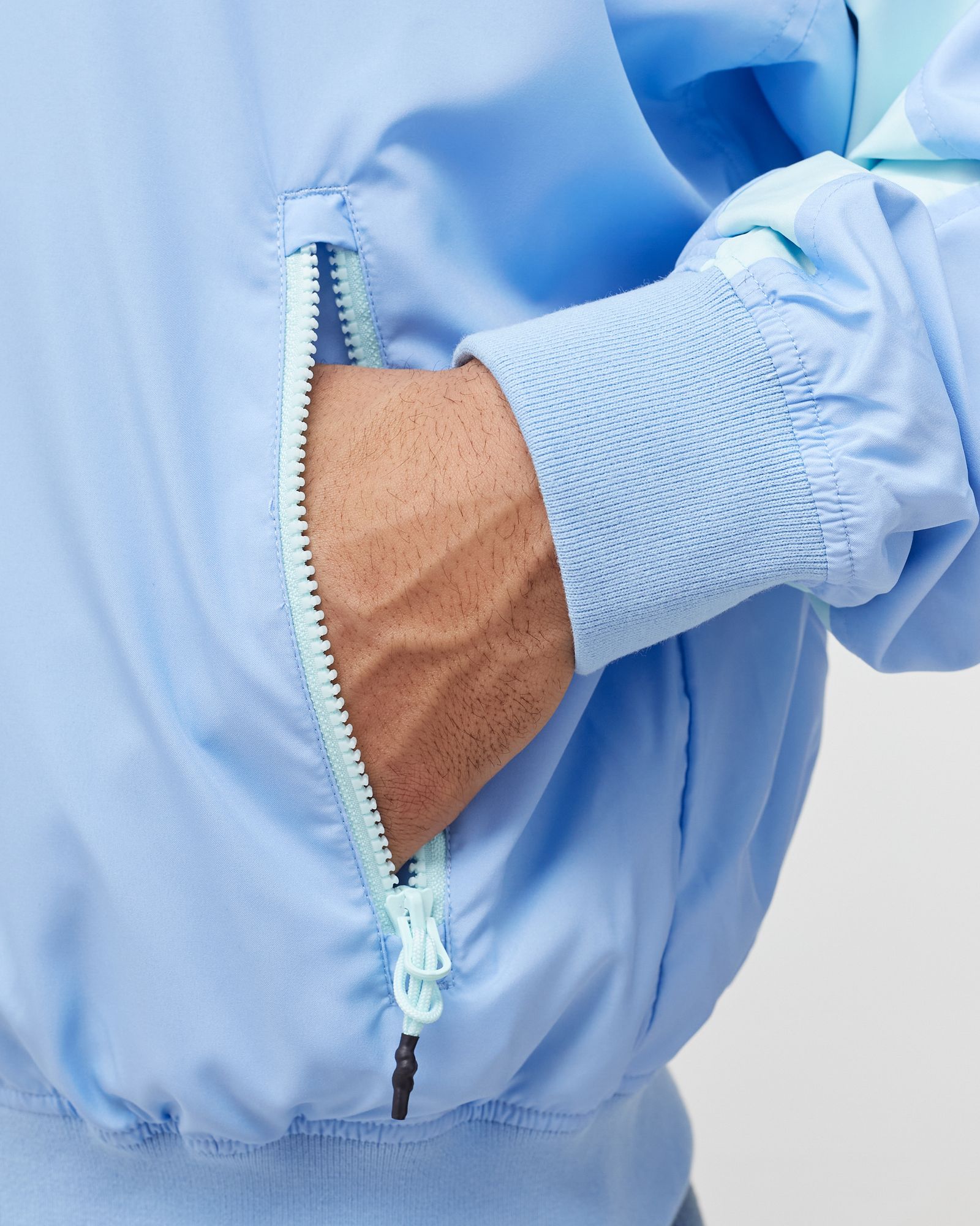 Hooded Lightweight Colourblock Zip Windbreaker