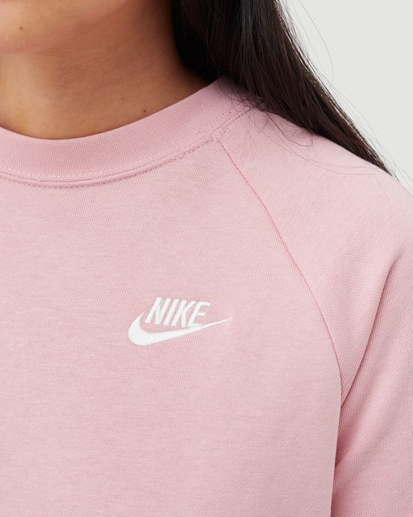 Nike WMNS NSW ESSENTIAL Fleece CREWNECK Pink PINK GLAZE WHITE