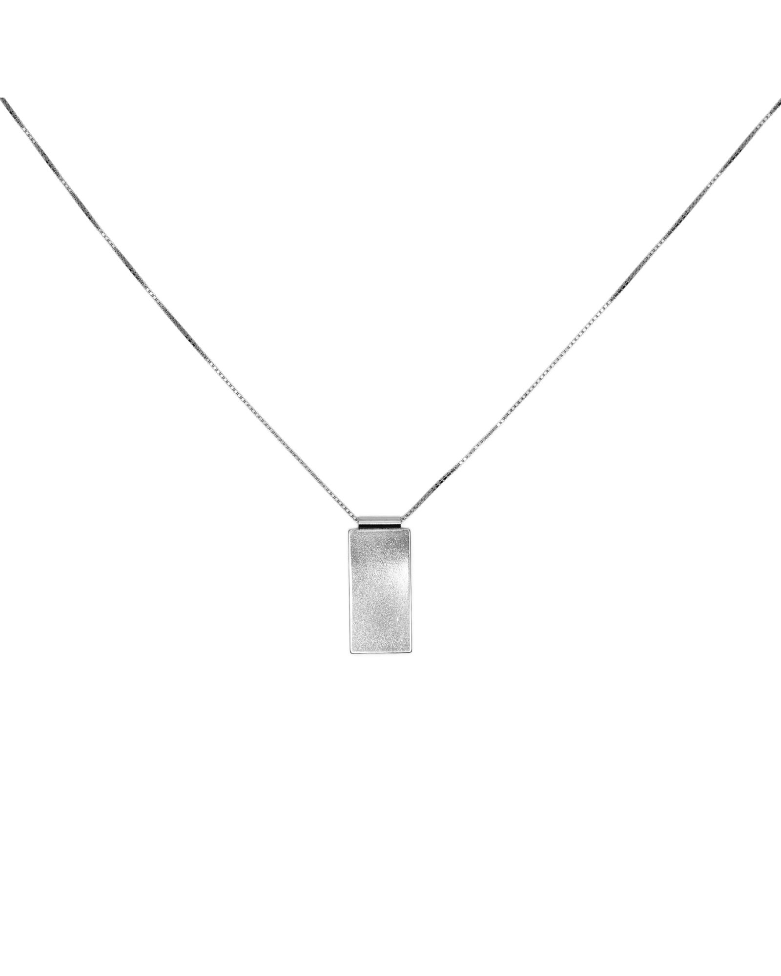 Necklace Caption Pendant  Silver / 50 cm