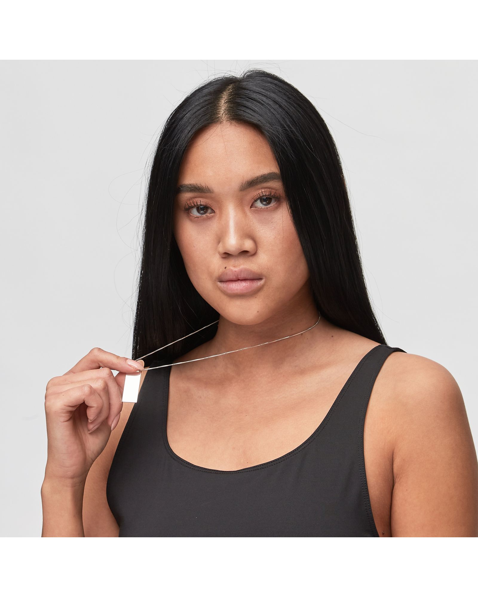 Necklace Caption Pendant  Silver / 50 cm