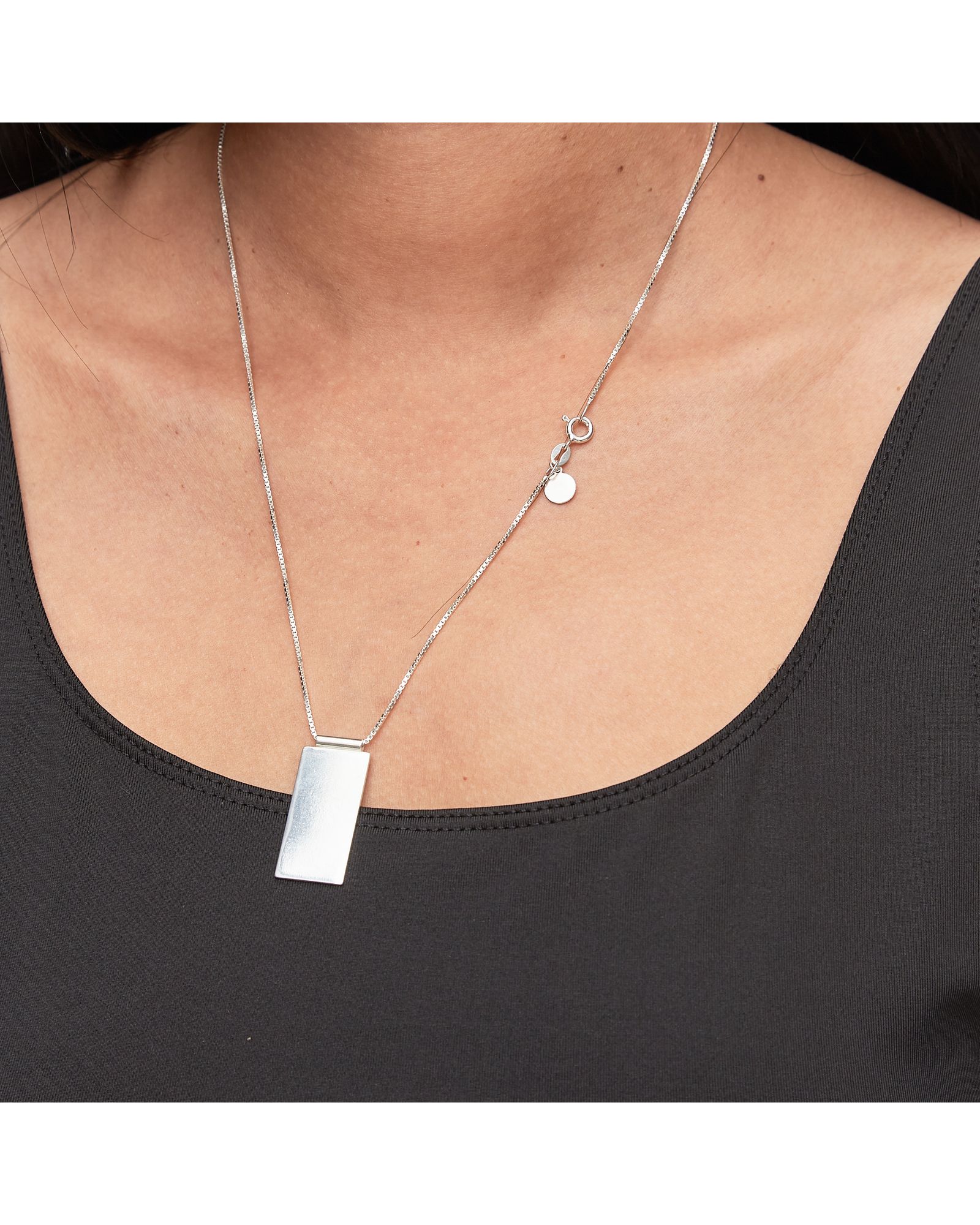 Necklace Caption Pendant  Silver / 50 cm