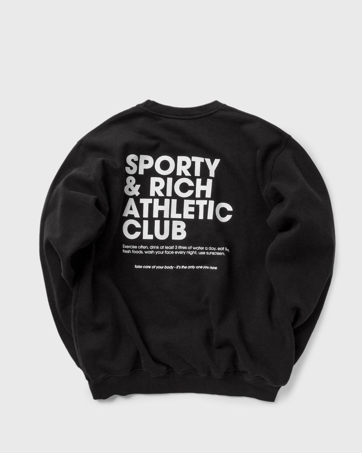 Sporty & Rich EXERCISE OFTEN CREWNECK Black | BSTN Store Sporty & Rich EXERCISE OFTEN CREWNECK Black | BSTN Store
