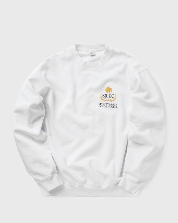Sporty & Rich Varsity Crest Crewneck Sweatshirt in Faded