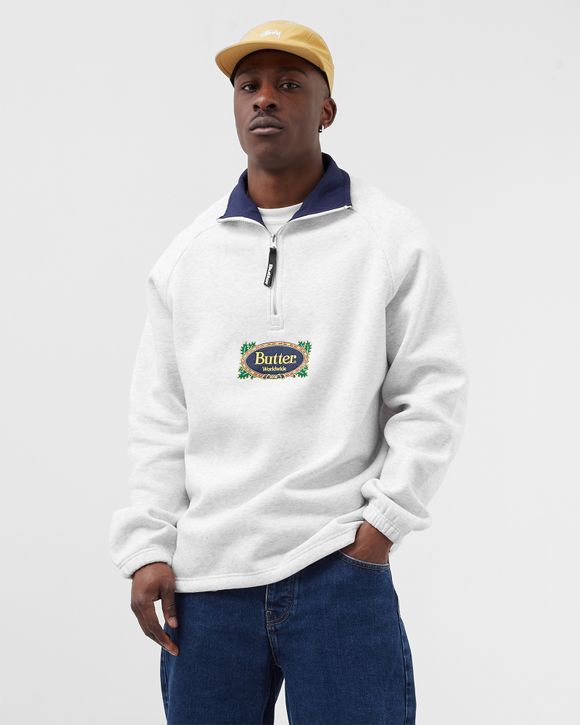 Butter Goods CREST 1/4 ZIP PULLOVER Grey | BSTN Store