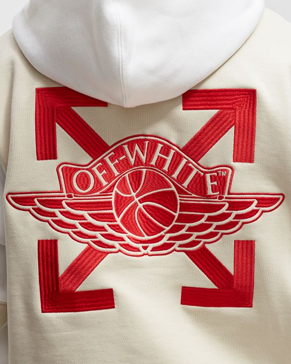 Air Jordan x Off-White Hoodie 'Sail White/University Red' CV0539-134 -  KICKS CREW